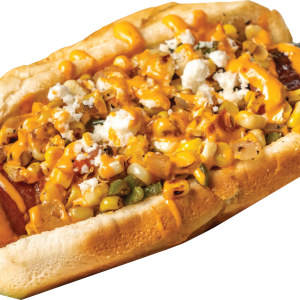 Perro con Elote $12.50